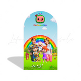 Cocomelon Birthday Baby Shower Party Arch Backdrop Wall Cloth Cover